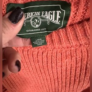 American Eagle soft, cropped sweater, large orange